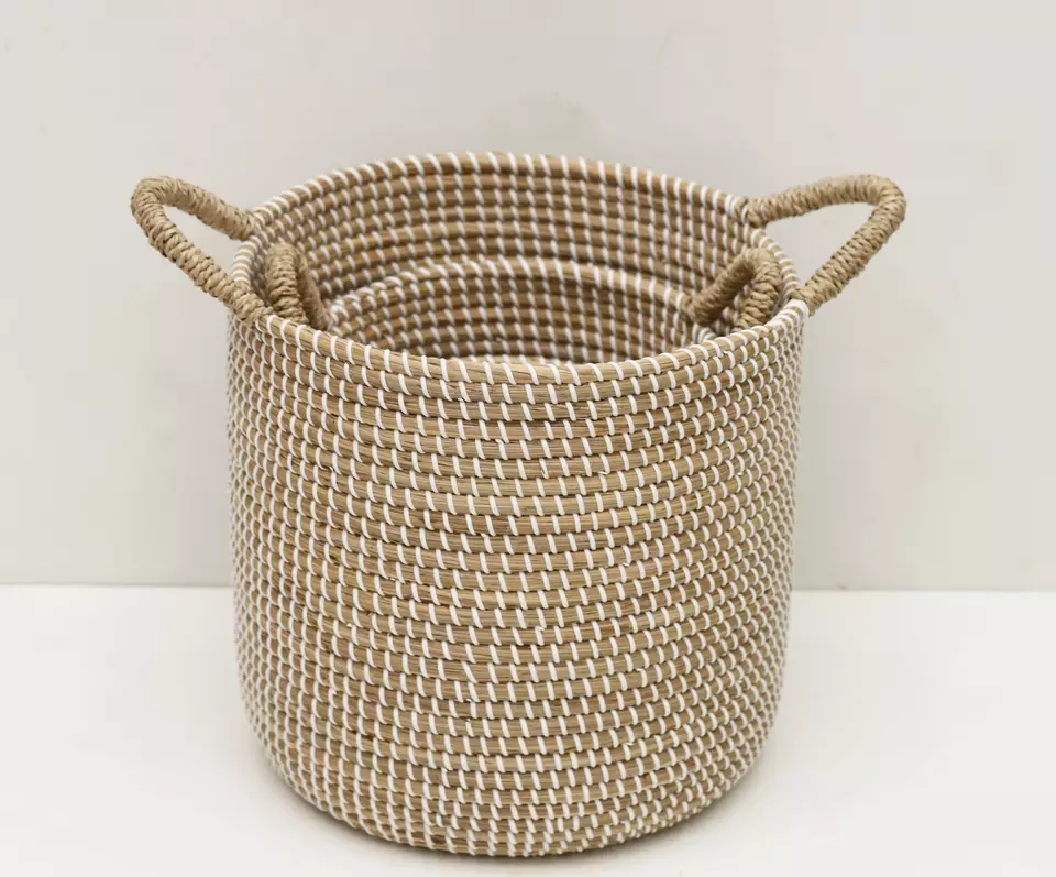 Handmade Seagrass Basket Planter Pot natural material planter basket storage basket