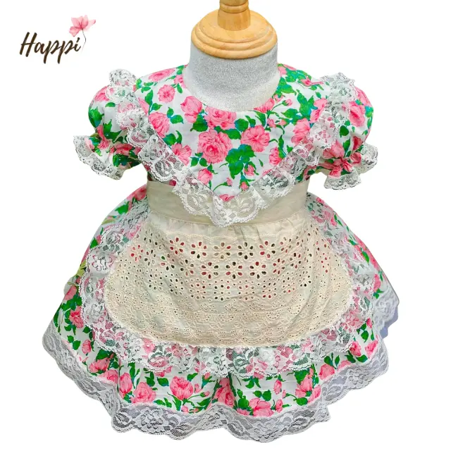 Handmade Heirloom Pink Floral Baby Girl Prince Dress