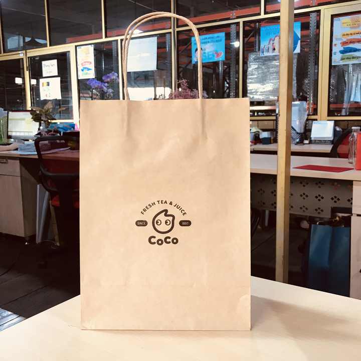 Reusable Shopping Paper Bags - Horizontal Shape Size with Premium Paper Bags Kraft Are Made in Vietnam with White or Brown