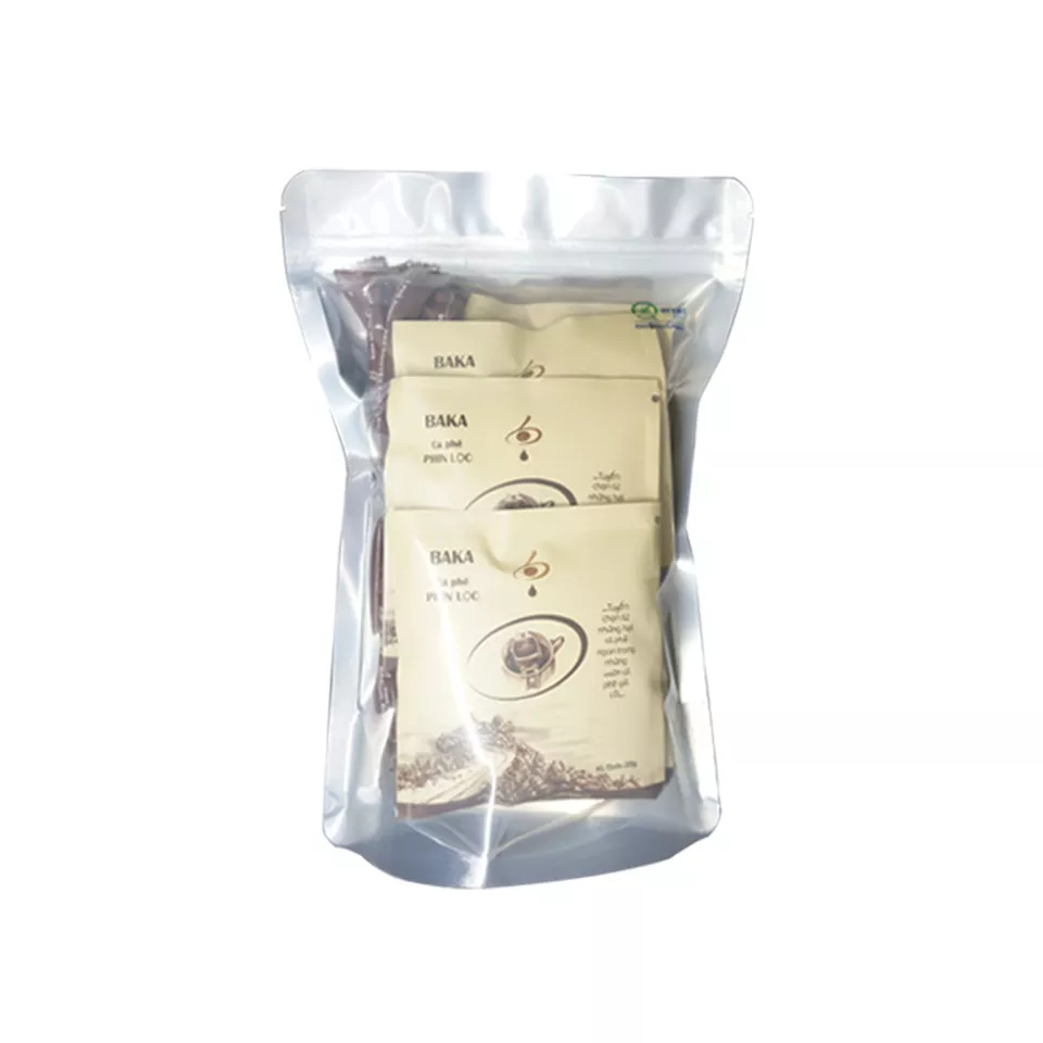 Baka luxury Drip bag coffee packaged in Zip bags (10 per bag) modern and easy-to-use within 5 minutes