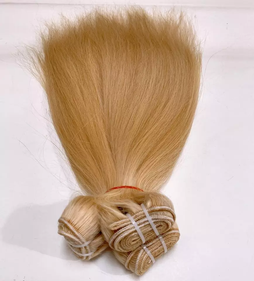 Blonde hair color straight hair 100% one donor hair high quality unprocessed from Viet Nam Factory