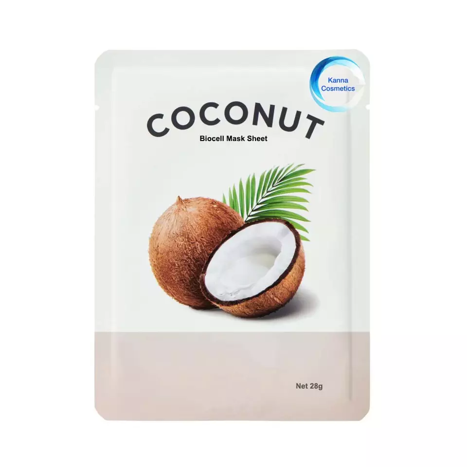 Coconut mask Skin Care Moisturizing Hydrating Milk Face Mask Whitening Sheet Vitamin E Avocado Coconut Milk Facial Mask