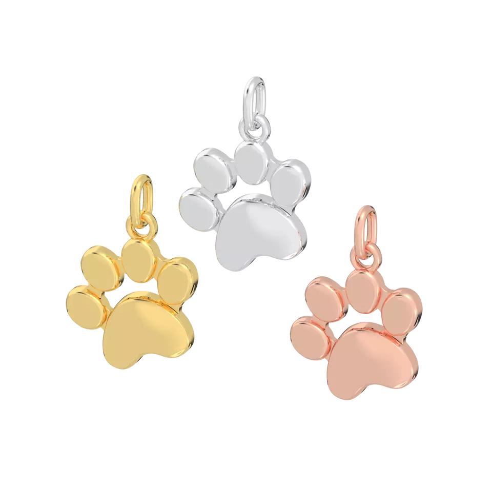 Vietnam Manufacturer Wholesale Custom Paw Shape 925 Sterling Silver ID Logo Dog Tag Pendant For Necklaces