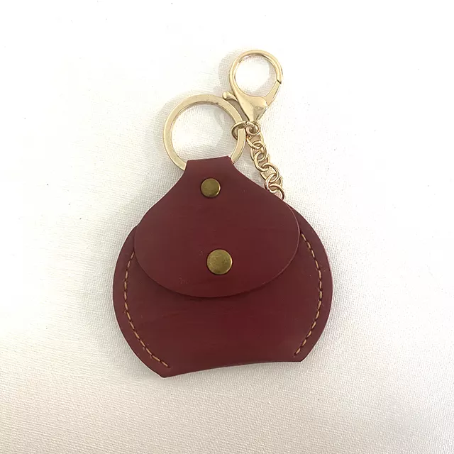 Hand-made Keychain craft product with press button best quality genuine cowhide leather (Ready to ship and best package)