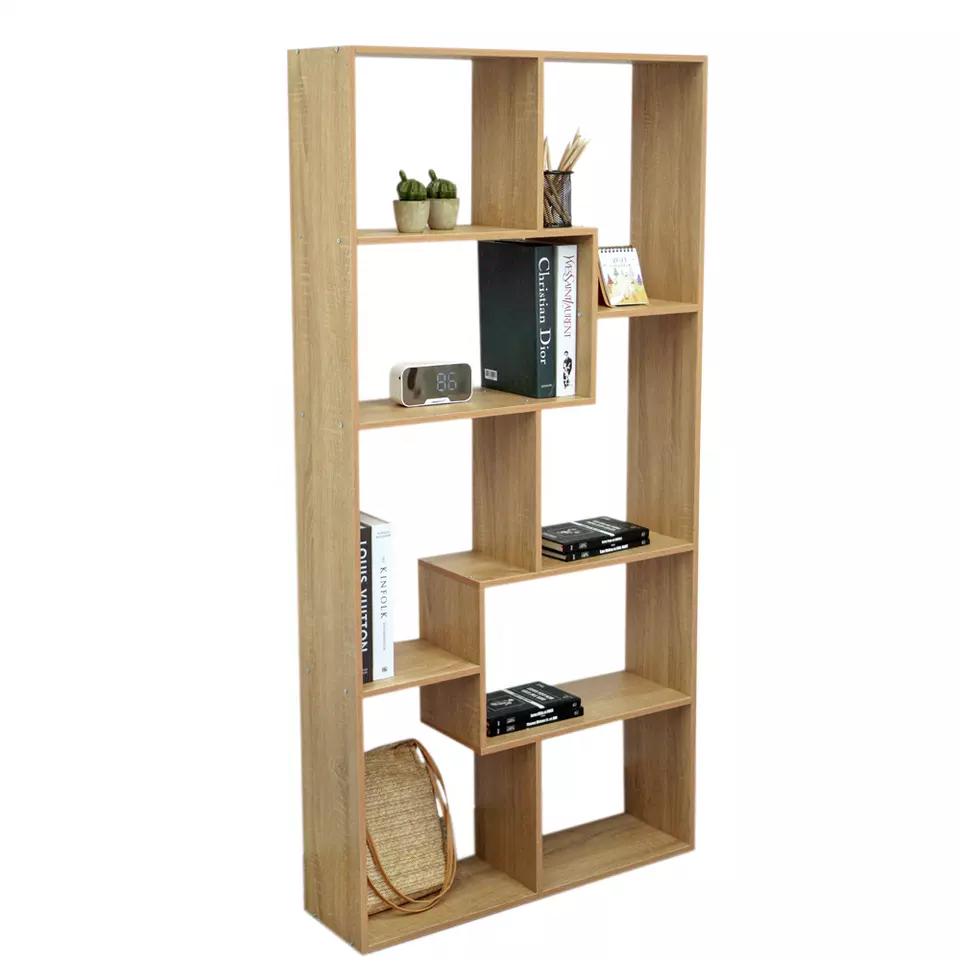 OEM Wholesale Price Customize Modern Living Room Furniture 8 Storey MDF Wood Bookshelf Space Saving Home Decor - GP42
