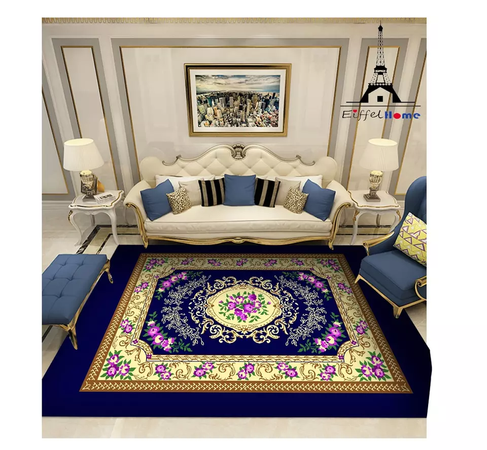 100% polyester modern geometric design living room printed Floral Carpet
