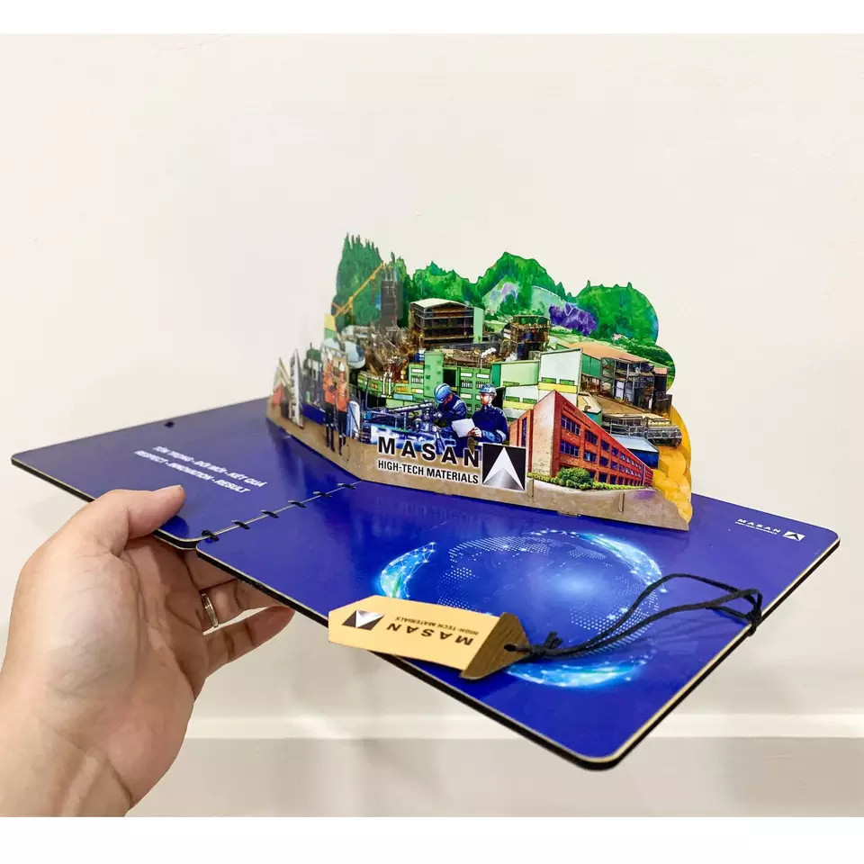 Promotional & Business Gifts Give To Customer Custom Logo Wooden 3D Pop Up Card Souvenir Wholesale Pop Up Book