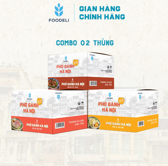 Hanoi Instant Noodle Soup - COMBO 2 WINS (Box 24x75Gr)