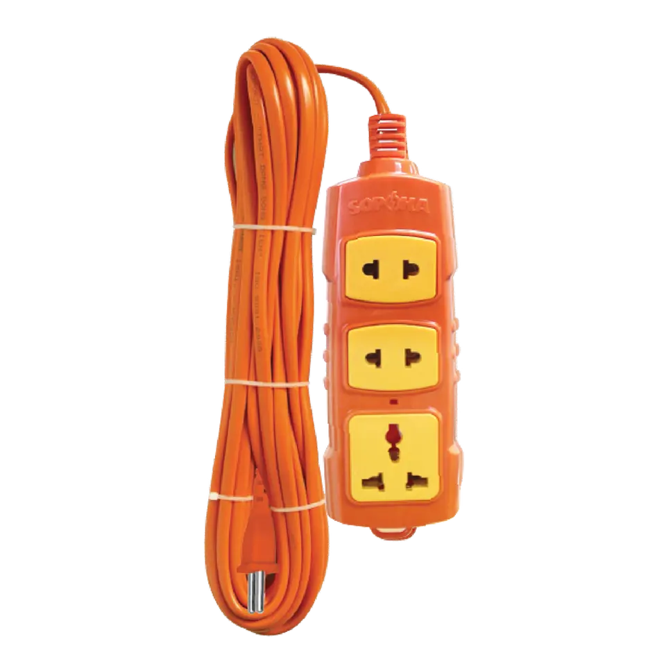 High Capacity Extension Cord 3000W , Orange ABS Plastic With Impact Resistance - Porcelain Core With Heat & Fire Resistance