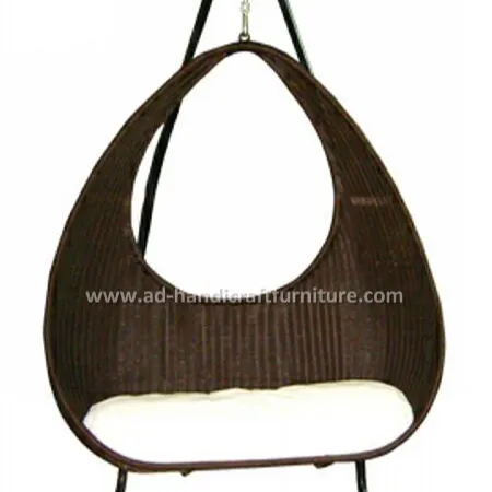 Poly Rattan couple swing chair
