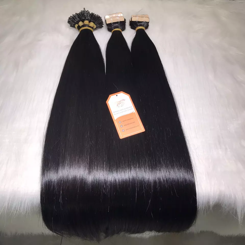Vietnamese High Quality Virgin Tape Hair Extensions Super Thick Ends Natural Color Human Hair Extensions