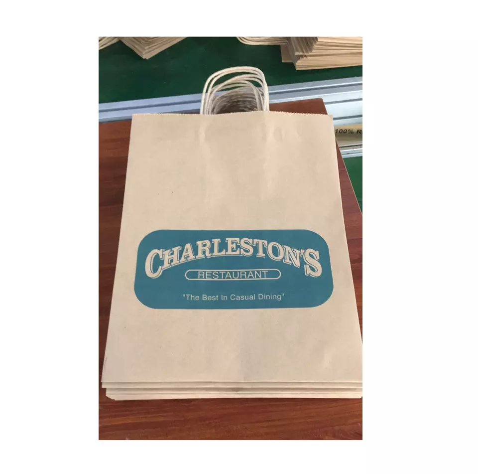 Customized design Groceries Bag Kraft paper Paper bag with Twisted handle