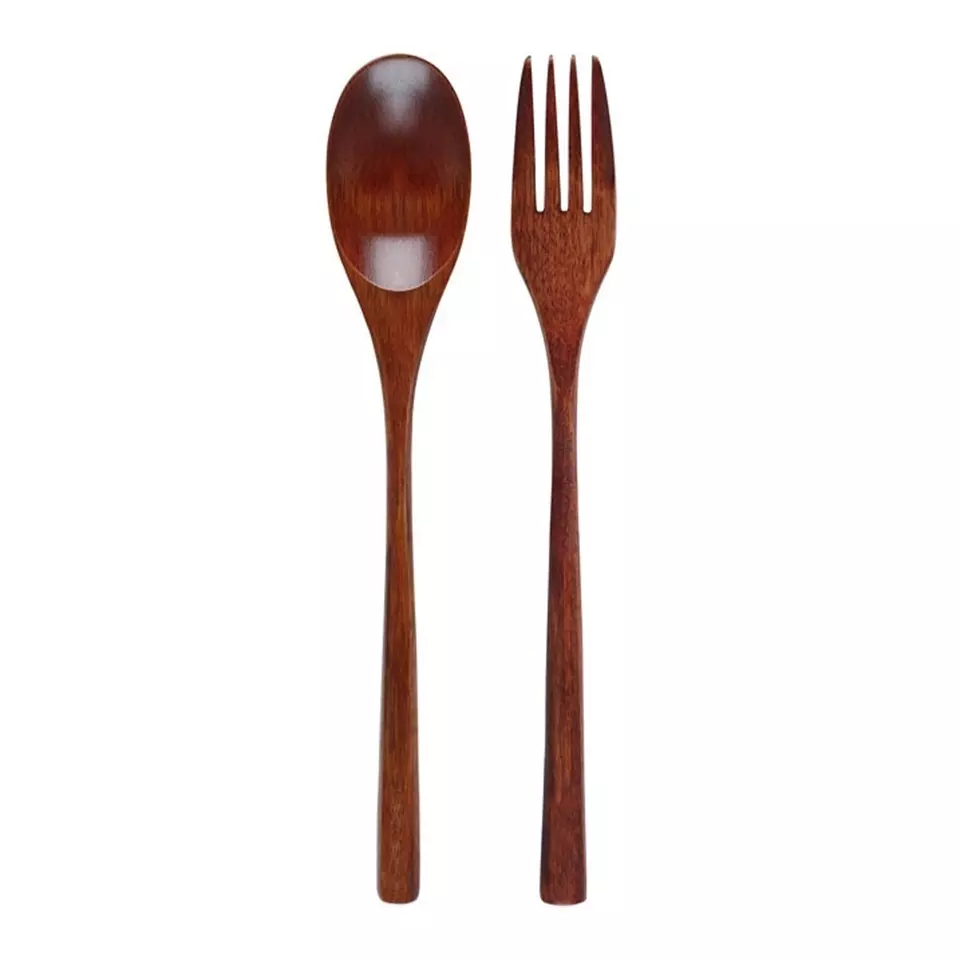 Eco Friendly Wooden Spoon Fork Knife and Cutlery Set for Cutting Butter
