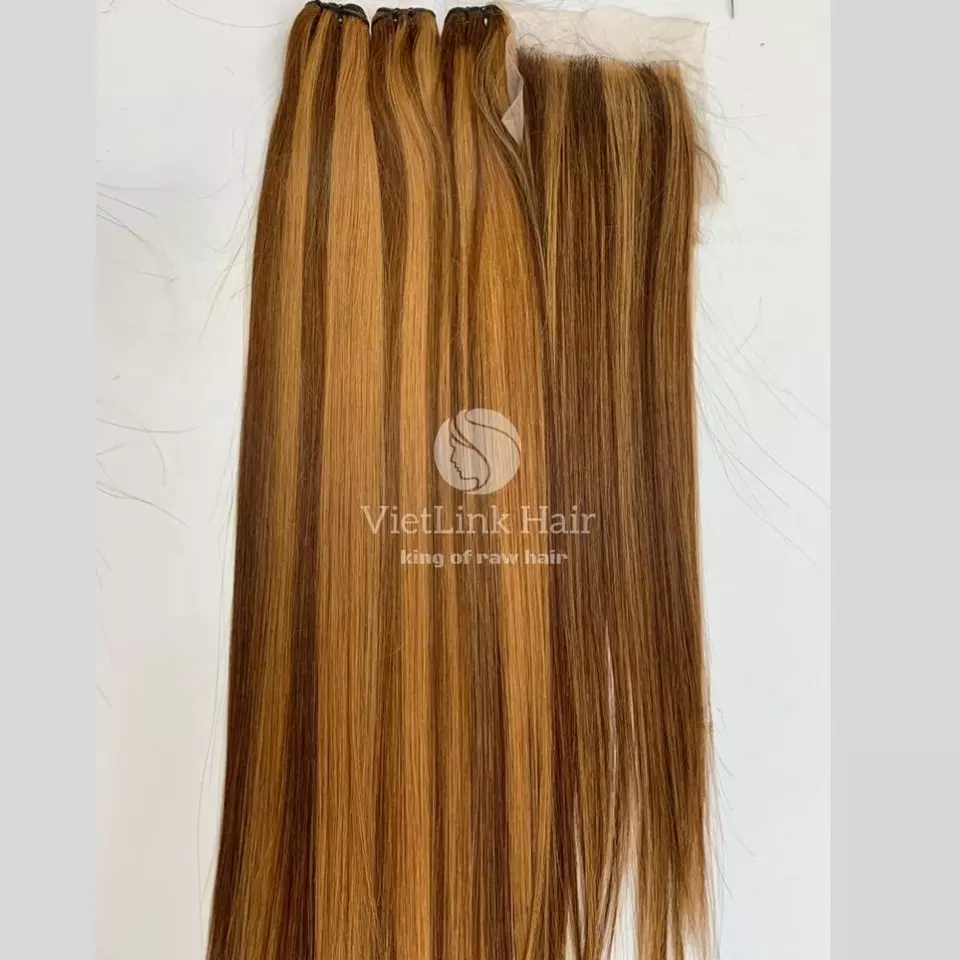 Best Beauty New Arrival Wholesale 100% Virgin Hair Bone Straight Hair Bundle In Extension Piano Color
