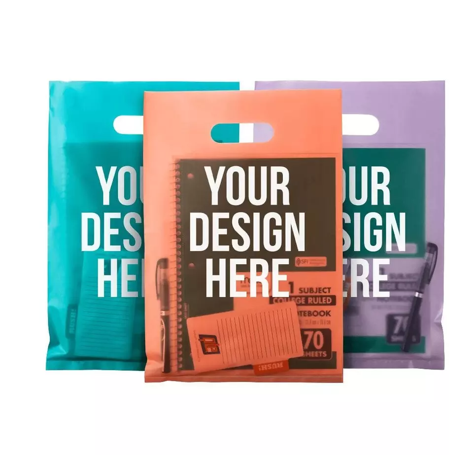 PE Personalized Plastic Bag Custom LOGO Printed 100% Biodegradable Hdpe Ldpe Die Cut Handle