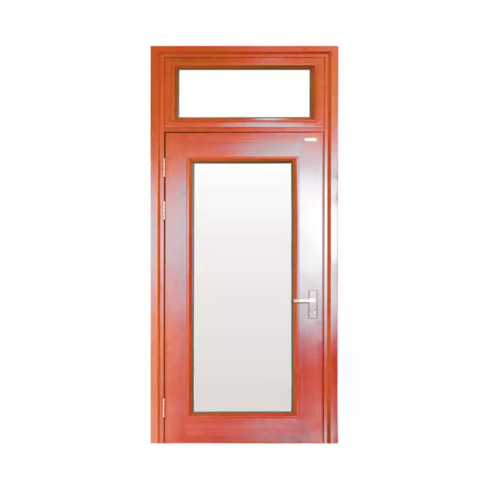Vietnam Supplier Wholesale Latest Design Single-leaf Wood Grain Steel Door - The Door Has An Opening Above