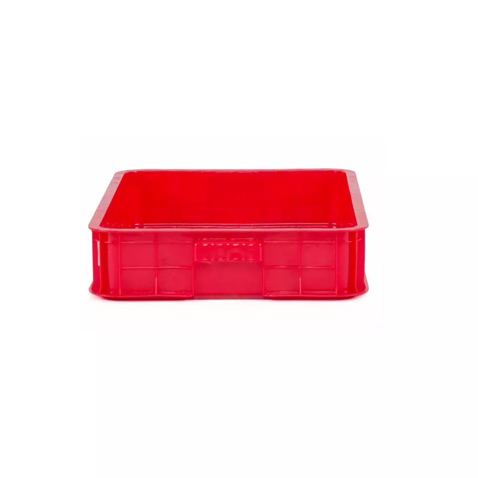 Wholesale Virgin HDPE Storage Tray Customized Mesh Plastic Crate Basket Solid Side Container