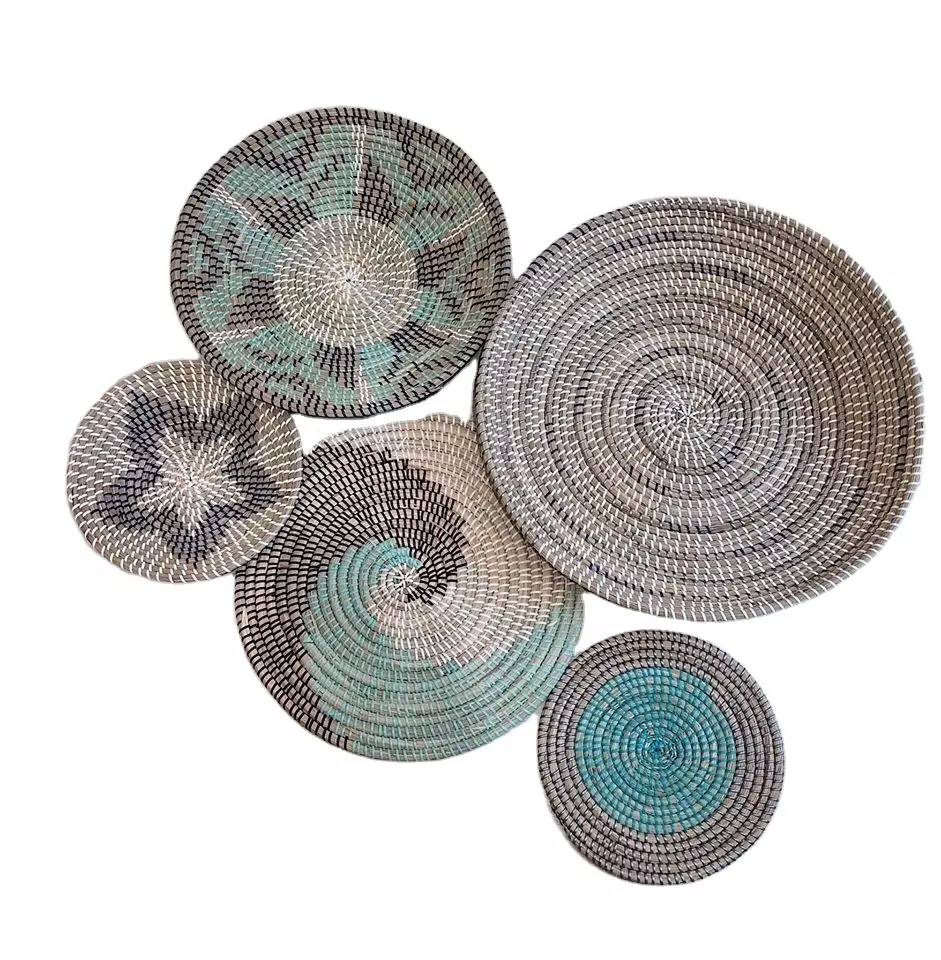 New arrival Bohemian style Craft Round Seagrass Wall decorative hanging tray