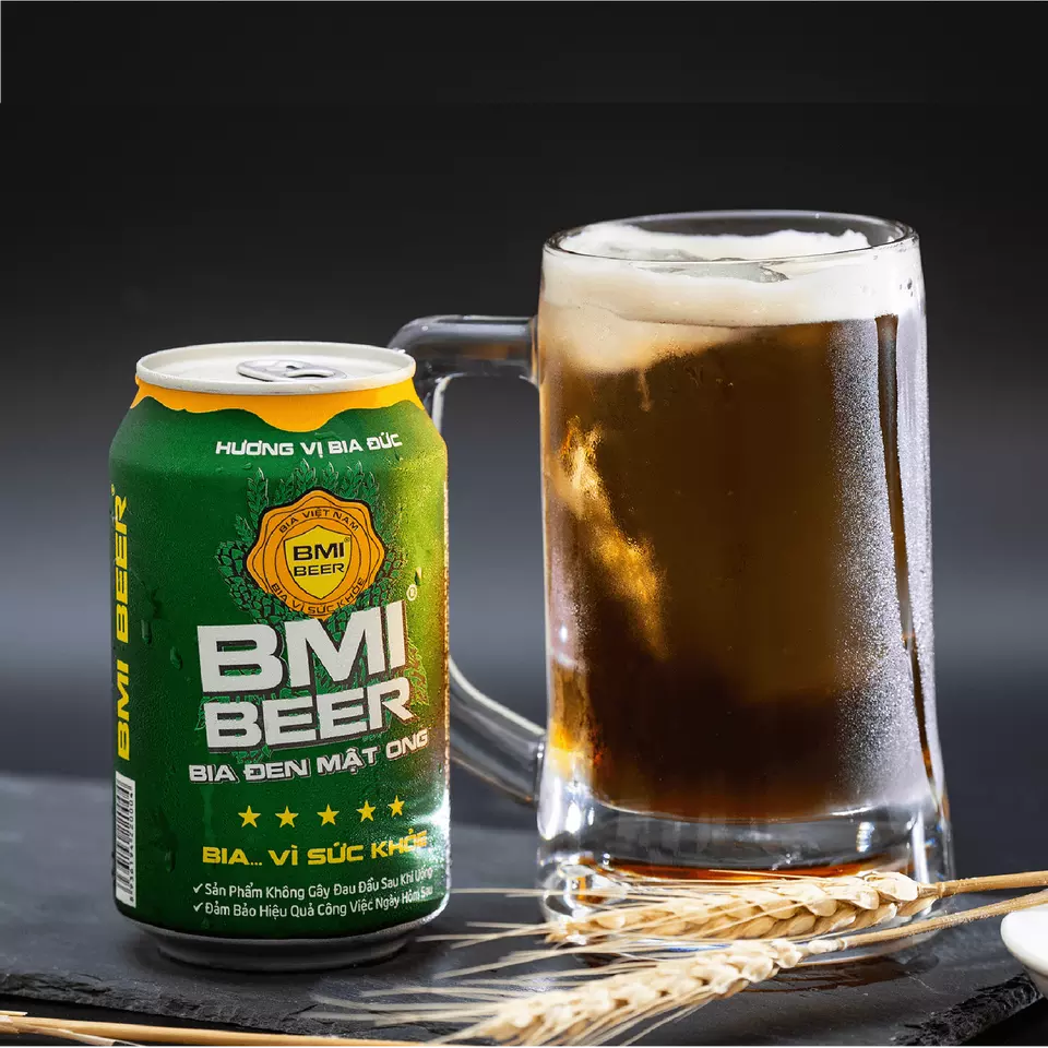 Factory Direct Sale BMI Beer - Honey Black Beer Viet Nam Alcoholic Beverage