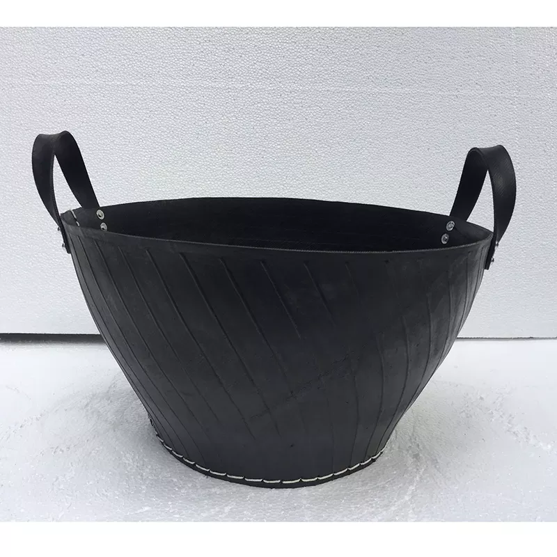 High Quality Recycle Rubber Storage Basket Hotsale Cheap Simple Style Made In Vietnam With Handle 09
