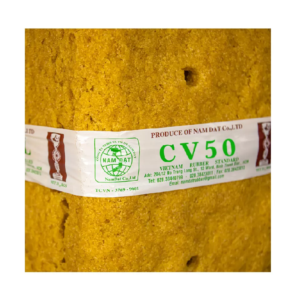 Best Selling Wholesale Yellow Plastics Rubber Raw Materials Top Grade Natural Rubber Latex SVR CV 50 (TSR CV) Made in Vietnam