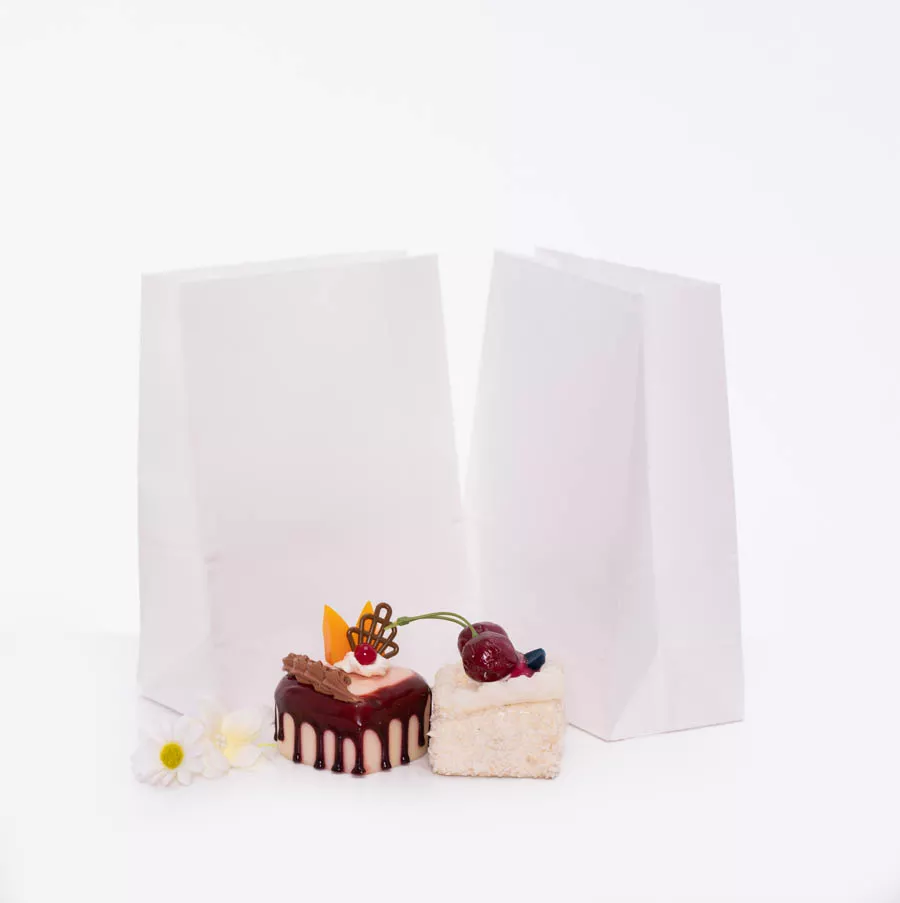 Custom Printing White and Brown Kraft Paper Bag for Food Bakery Packaging Bag