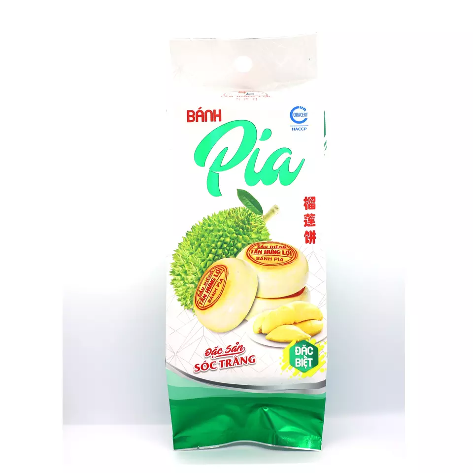 Fruity Nut Flavour Fresh Style Mung Beans Durian pia cake with salted egg yolk 350gram export from Vietnam