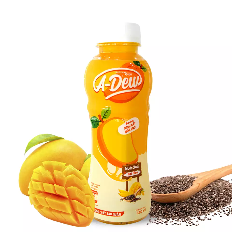 Vietnam Healthy 100% Mango Juice Chia seeds BRC HALAL HACCP