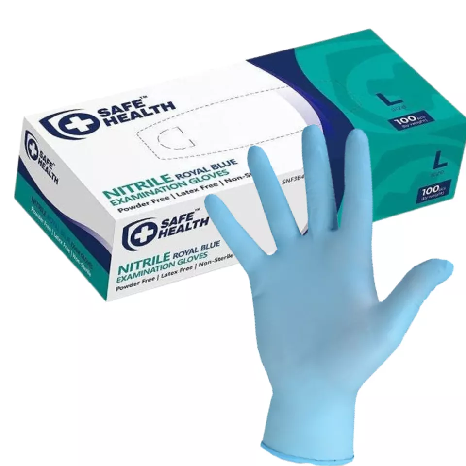 Nitrile Glo ves Disposable Blue Multipurpose Latex & Powder Free Ambidextrous Large & Small Size