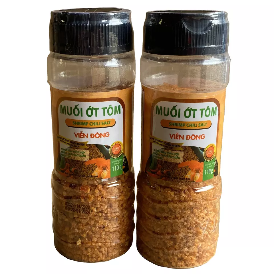Vien Dong Shrimp Chili Salt Good Price Purity Refined Type ISO Certification Customized Logo Vietnamese Manufacturer