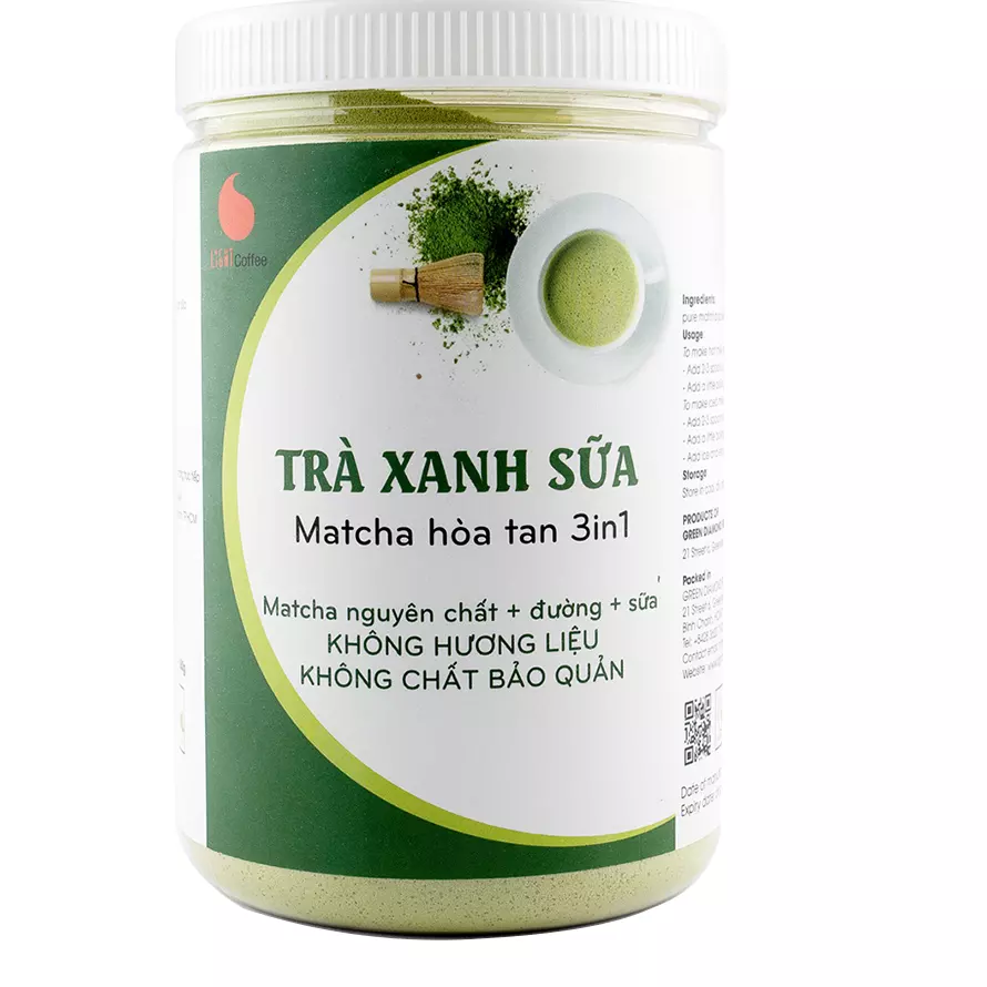 Wholesale Good Quality Green Tea M3IN1 Jar 550g With Shelf Life 24 Months In Bag Packaging In Vietnam