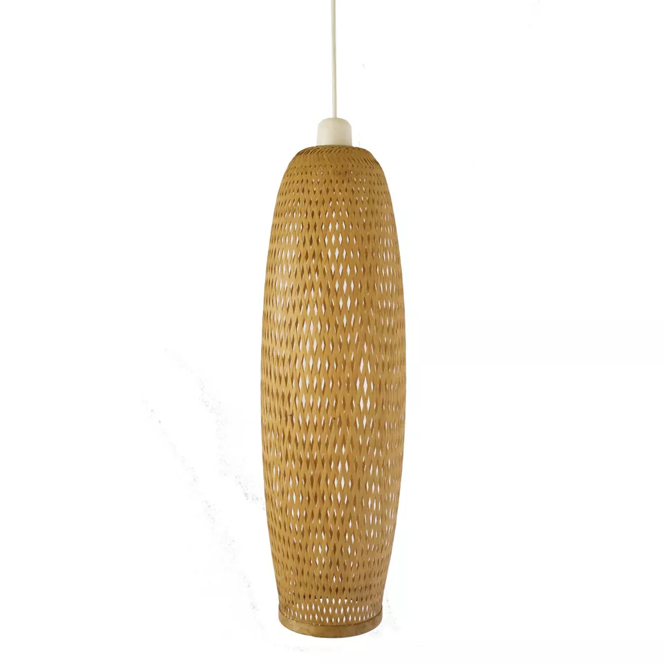 Rattan Pendant Light/lamp Long Oval Bamboo Lamp Modern Lighting and Circuitry Design Kitchen 1-year BB-A12 ILUMEX