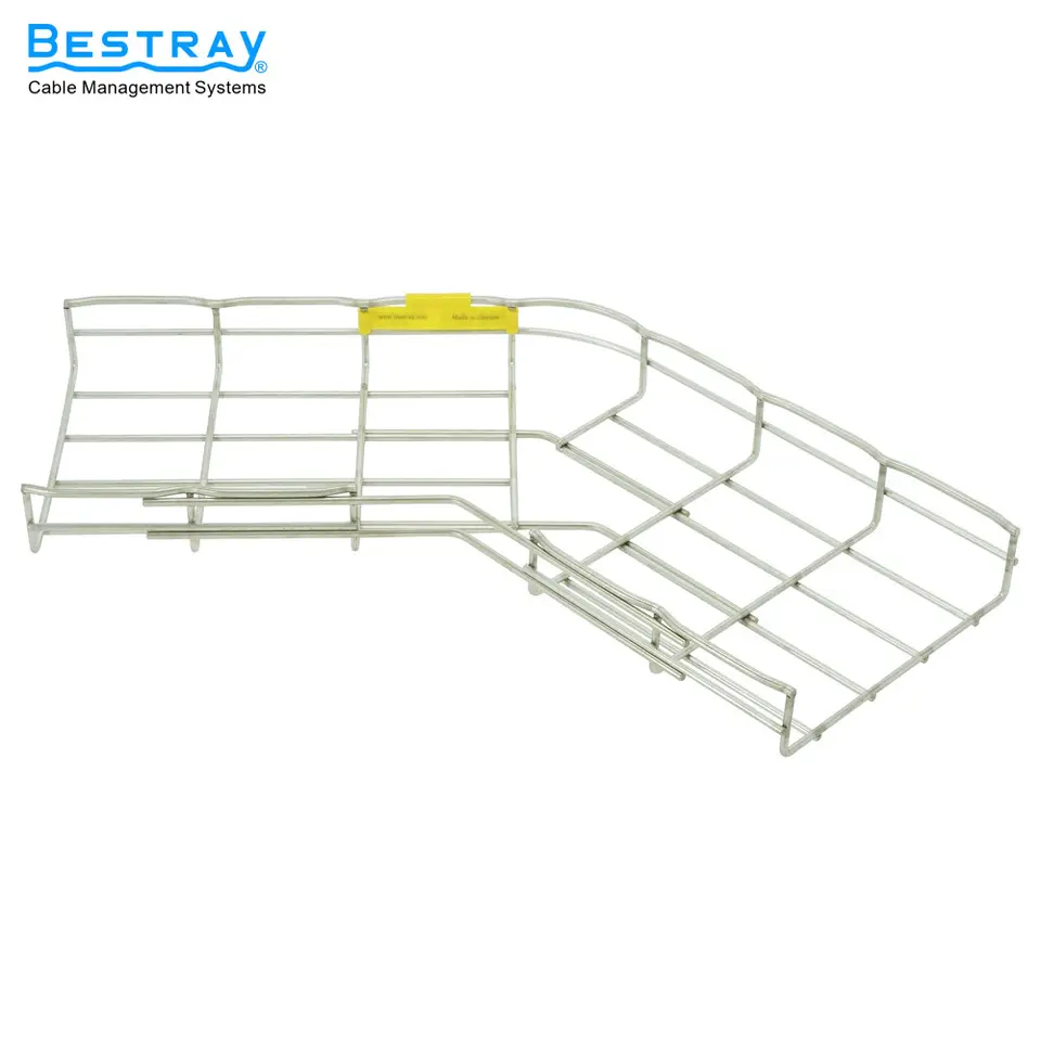High quality Wire mesh cable tray Horizontal Elbow 45 degree HE4 BESTRAY