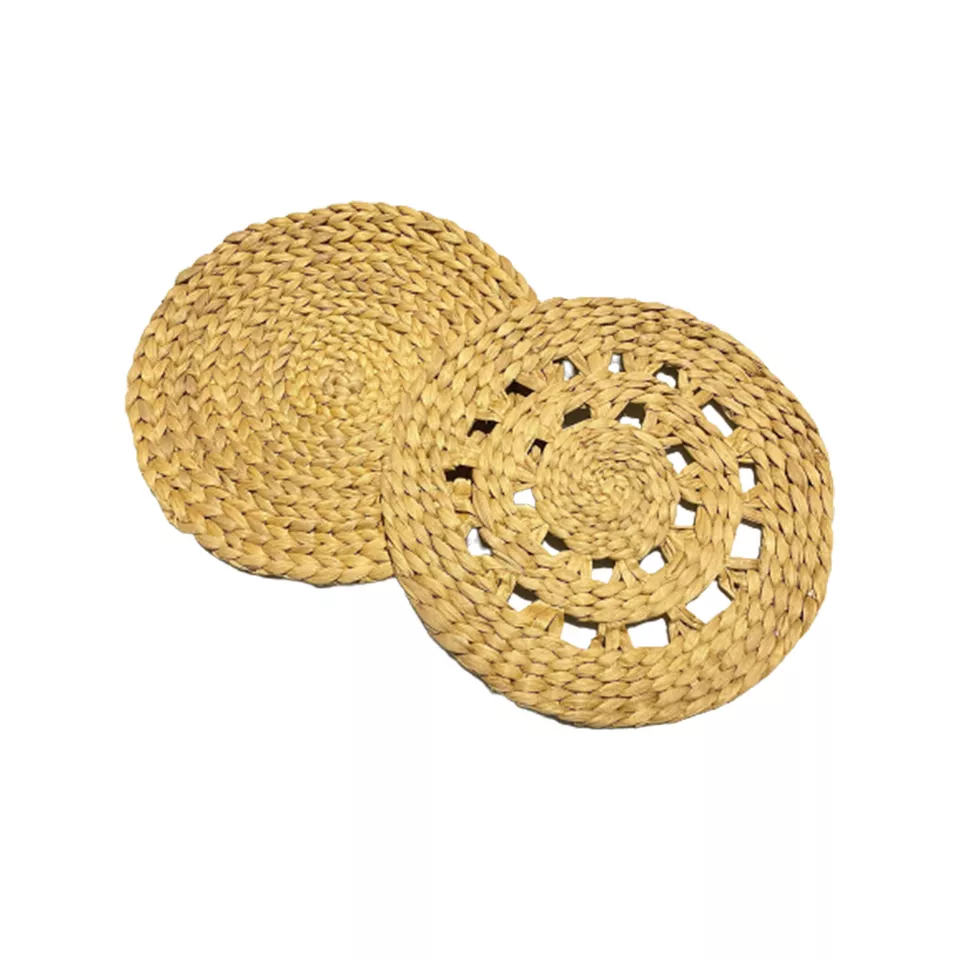 Dining Room Hyacinth Decorative Desktop Rattan Placemats for Cup Dish Restaurant Service