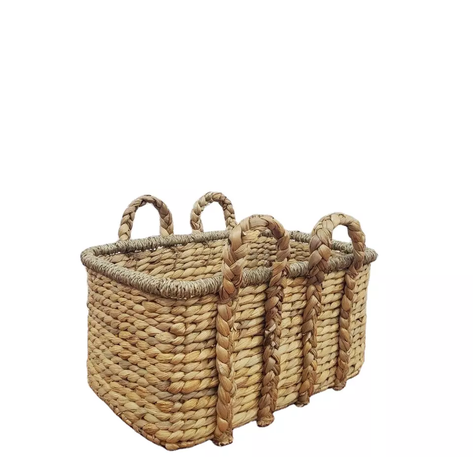 Wholesale Natural Straw Materials Rattan Custom Seagrass Products Home Laundry Woven Storage Basket
