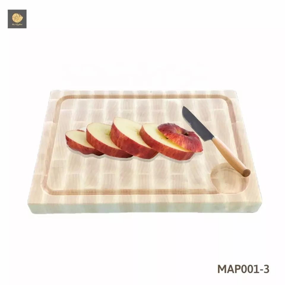 Natural Wooden Natural Cutting Board Luxury Hard Maple wooden edge grain board Eco-friendly-OEM/ODM