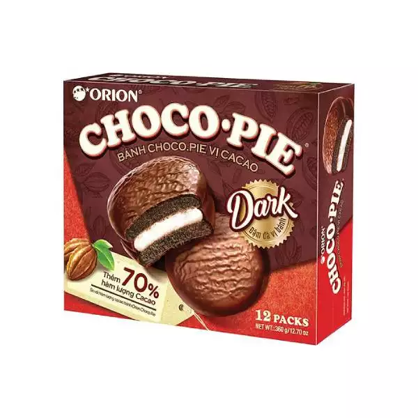 ChocoPie Dark Cake 360g - 12 Packs/Box, 8 Boxes/Case of instant cakes every day