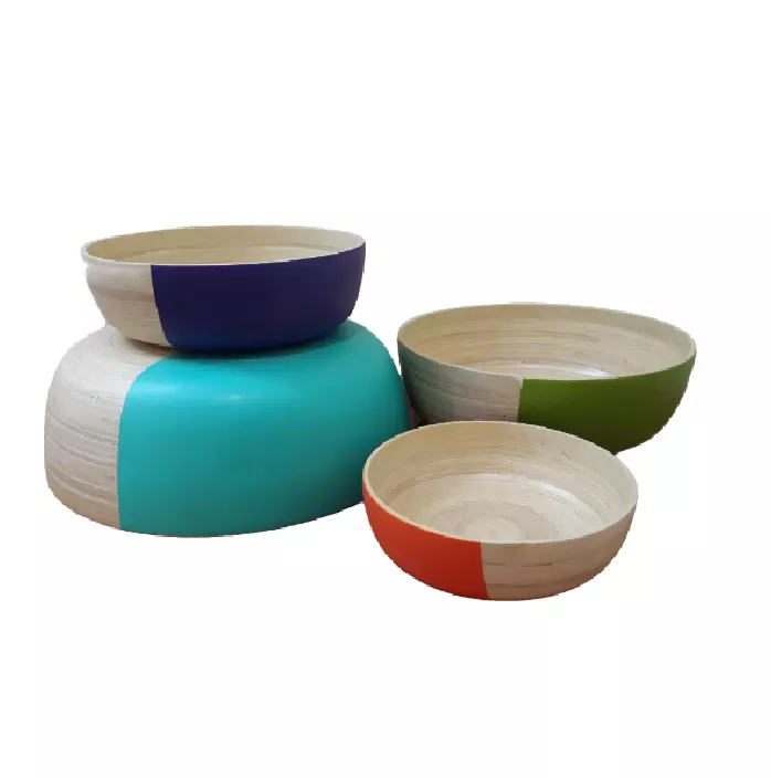 Spun bamboo bowls customized color made in Vietnam for salad/ fruit/ food high quality wholesale
