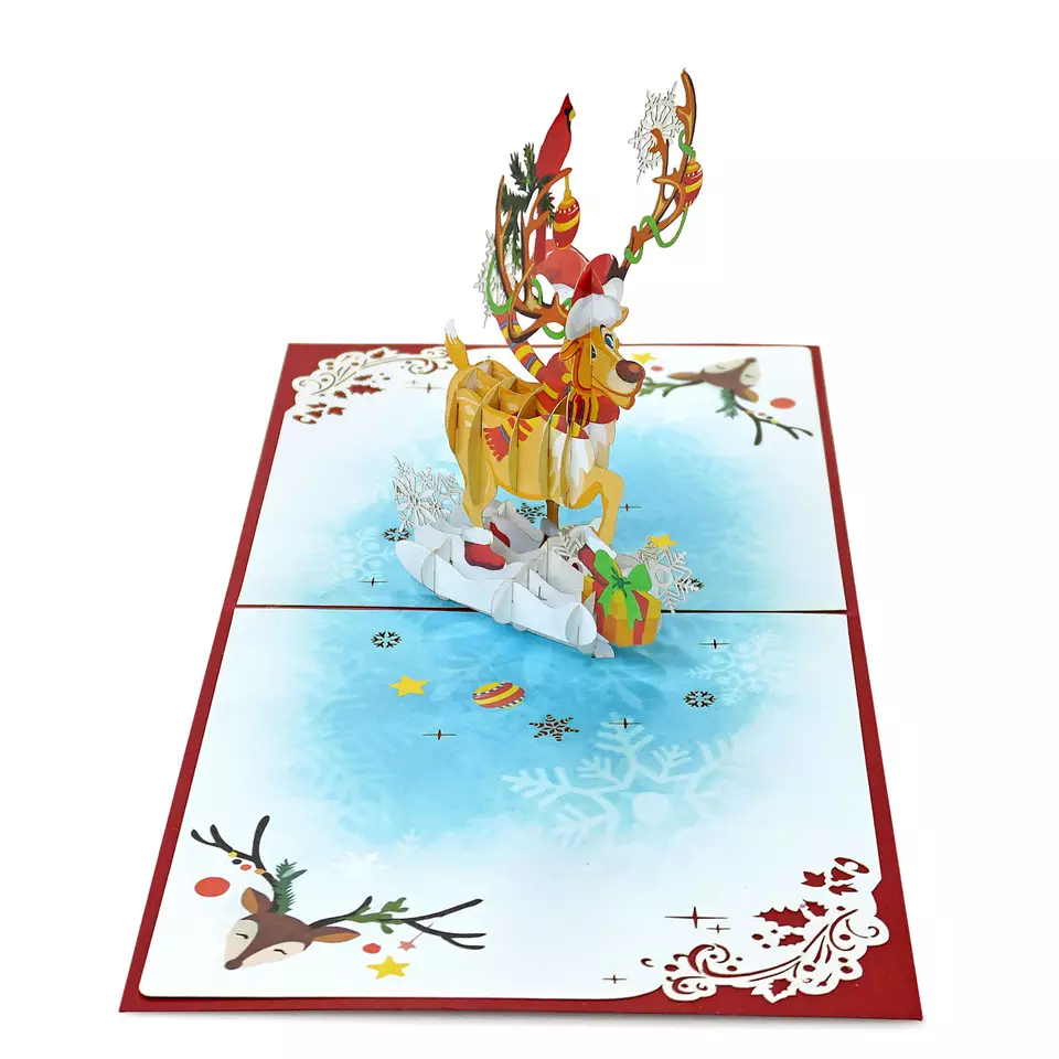Vietnam Supplier Wholesale 3D pop up greeting cards for Christmas 2022 in High Quality Best Choice to Merry Christmas