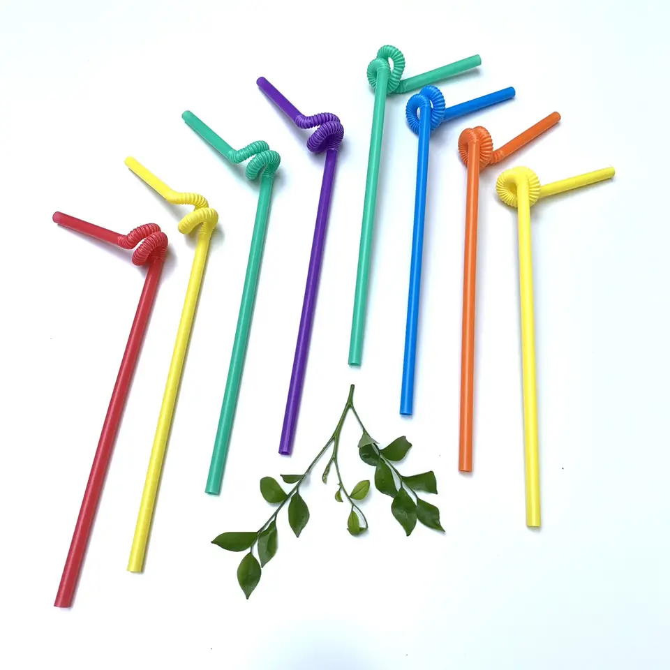 Artist Cocktail/Party PP Colorful Drinking Plastic Straws Bendable Straws for Beverage