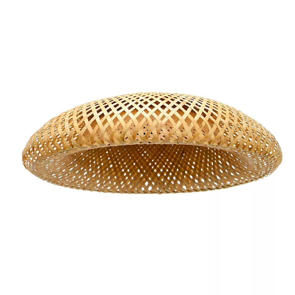 Short Cylindrical Basket Bamboo Rattan Pendant Light Lamp