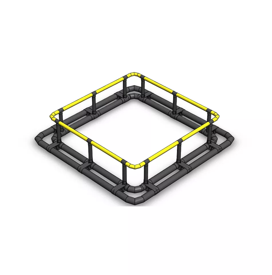HDPE Floating Square Cage Farming Fish Cage Floating Black Frame Square Material Net Origin Type Shape Product Place Model