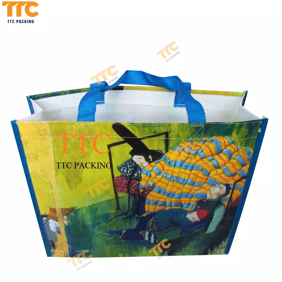 Vietnam supplier custom high quality extra large capacity laminated PP woven shopping bag