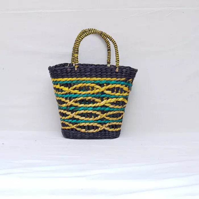 Water Hyacinth Bucket Handbag for Ladies with Modern Style