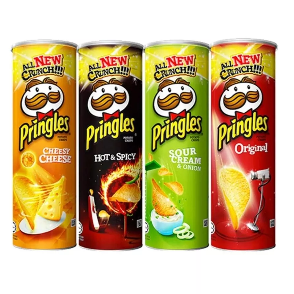 Pringles Potato Chup Tube 147g Wholesale Many Flavors Cheap Snack Foods Potato Chips Delicious