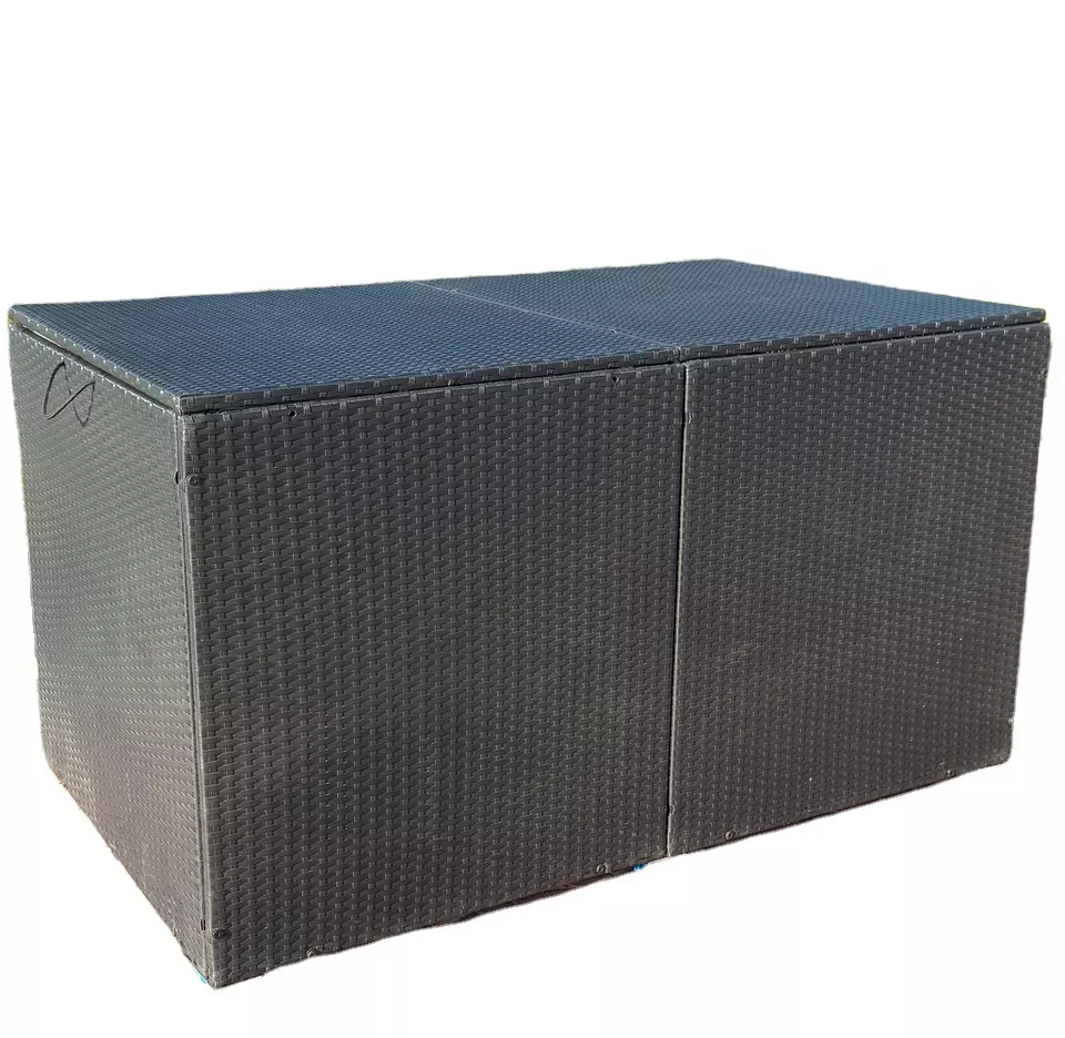 Garden rattan wicker deck box cushion outdoor storage waterproof box for home and living room