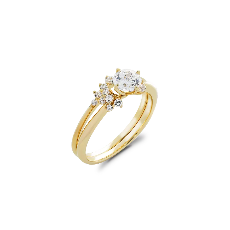 Wholesale 18k 14k solid gold jewelry engagement rings for women custom design with moissanite Vietnam Manufacturer NDINO263