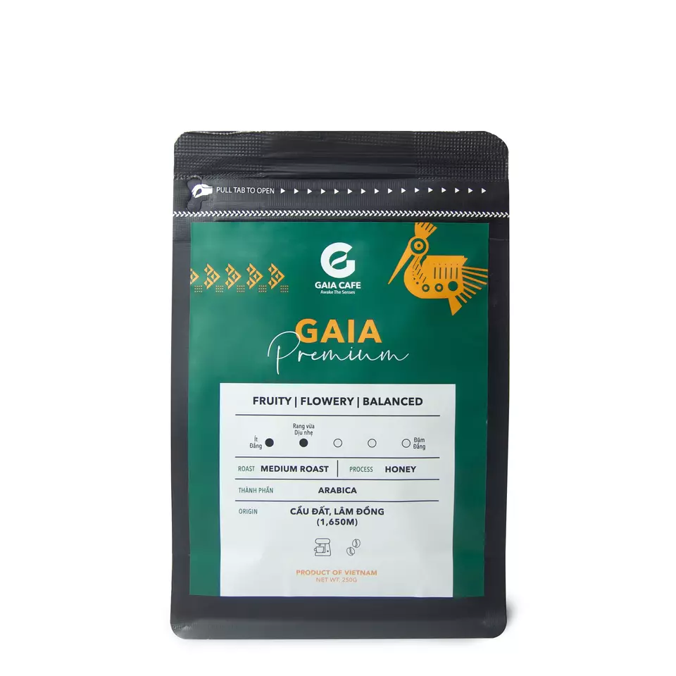 Ready-to-brew Vietnamese Medium Roast Arabica Coffee Beans 250g Bag Floral and Fruity Taste Notes Export Quality Small MOQ