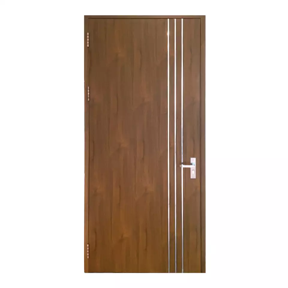 Indoor Luxury Single-leaf Wood Grain Steel Door - The Door Has No Opening Above