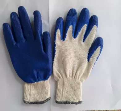 Vietnamese Hot Selling Half Coated Gloves - Natural Latex Palm Dipping Cotton Shell - Premium Safety Knitted Lining Gloves